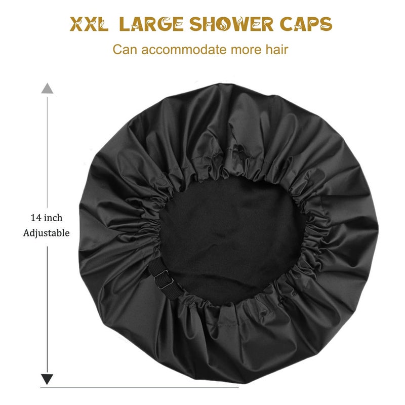 Amamba Shower Cap For Women,Double Lined Shower Cap,Real Satin Cap,Adjustable Size,Suitable For All Male And Female Hair Caps - Image 3